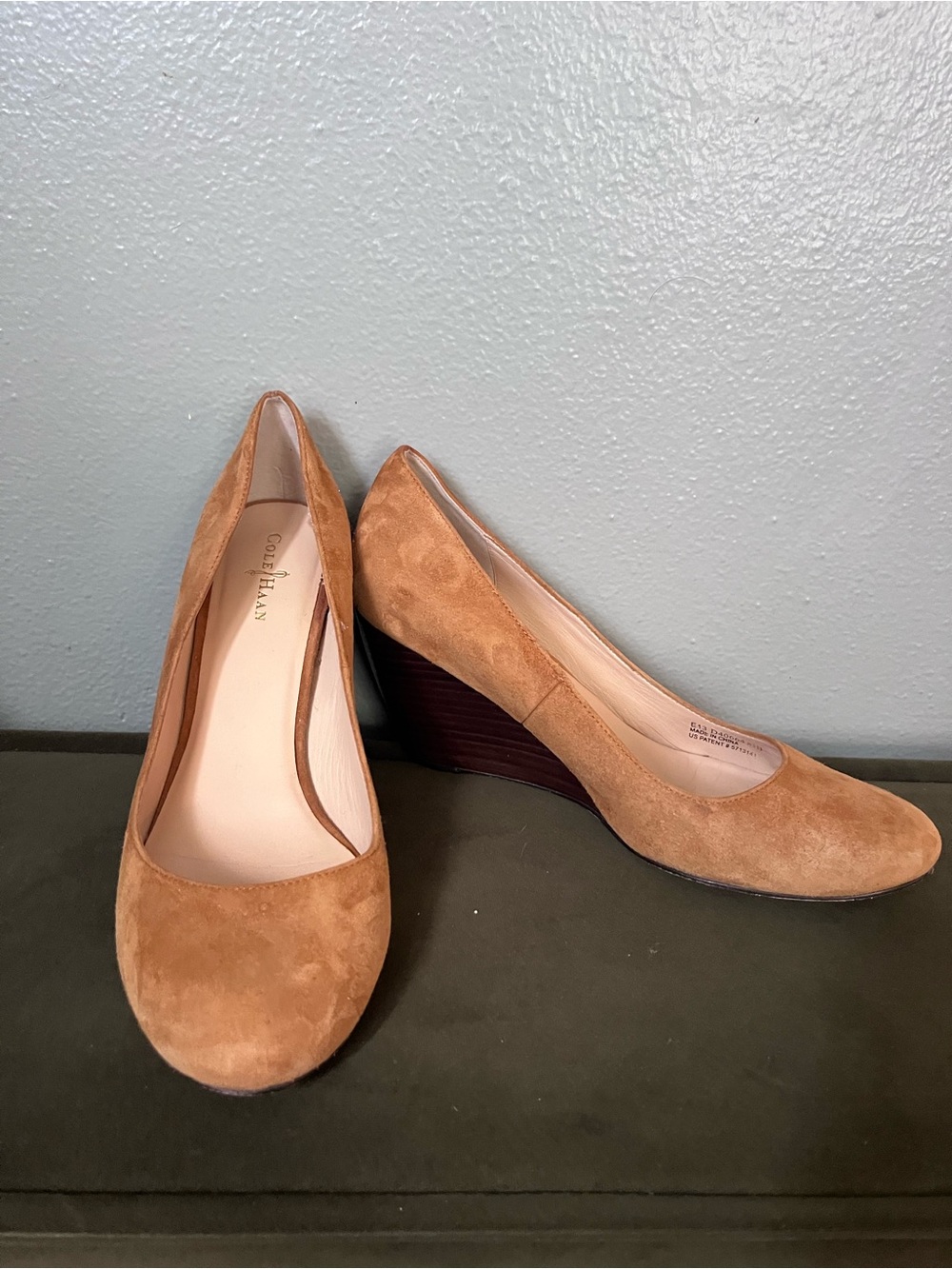 Cole Haan x Nike air Cognac Suede Wedge Pumps